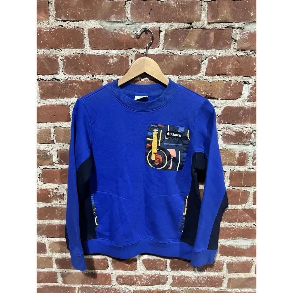 Columbia Womens Blue Long Sleeve Pullover Single Pocket Sweatshirt Size Medium
